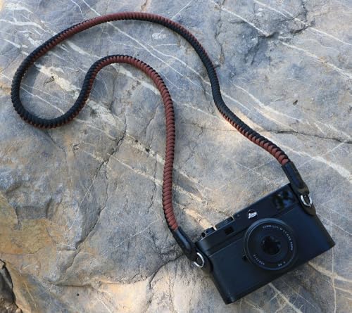 Paracord Camera Strap Long Camera Neck Shoulder Strap for SLR DSLR Digital Mirrorless Cameras 47inch/120cm Black Brown - Image 2