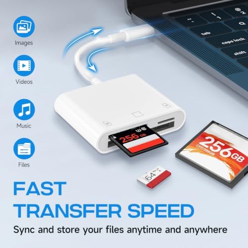 3-in-1 SD/TF/CF USBC Card Reader, Type C Digital Camera Adapter - Image 5