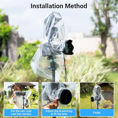 2PCS Clear Camera Rain Cover w Flash for Camera + Lens up to 6.3"x9.8"(DXL) - Image 5