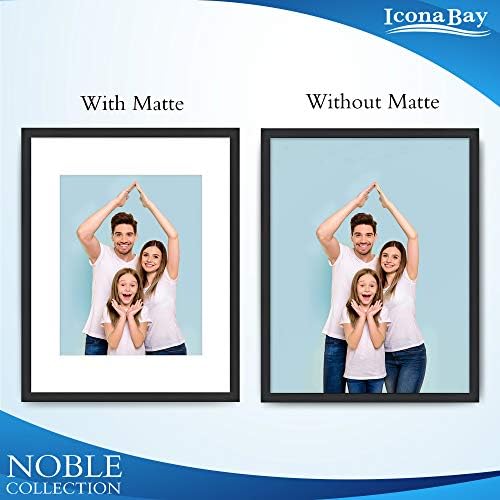 Icona Bay 11x14 Picture Frames w/Removable Mat for 8x10 Photos (Black, 6 Pack), Modern Professional Frame Set, Wall Mount Only, Noble Collection - Image 3
