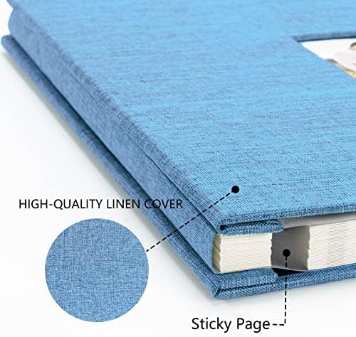 Photo Album Self Adhesive Pages Scrapbook, 13.2x12.8 LightBlue 40 Pages - Image 3