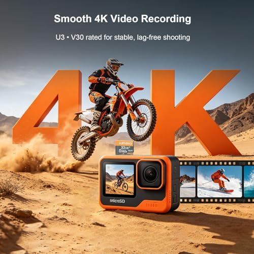 2-Pack 32GB Micro SD Card with Adapter, High Speed U3 C10 V30 SDXC Memory Card Up to 100MB/s, 4K Video Recording for GoPro, Smartphone, Camera, Tablet, Dash Cam - Image 3