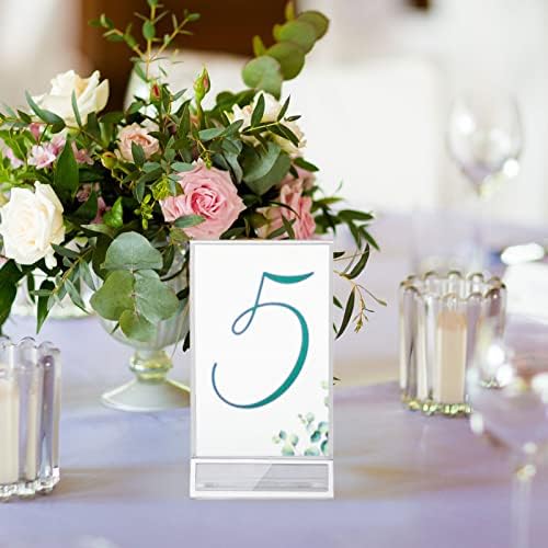 24 Pieces 4 x 6 Clear Acrylic Sign Holder with Silver Borders and Vertical Stand, Double Sided Table Menu Holders Picture Frames for Wedding Table Numbers, Restaurant Signs, Photos and Art Display - Image 4