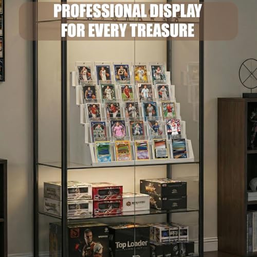 5 Tier Wooden Card Display Stand Holds 20-25 PSA BGS SGC Graded Sports Card - Image 3