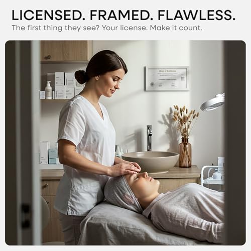 Homeforia 5x10 Black Oak License Frame, High-End Wood, 3.5x8 Mat, Glass - Image 2