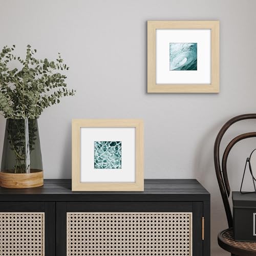 Americanflat 8x8 Picture Frame - Matted to 4x4 - Natural Oak - Image 4