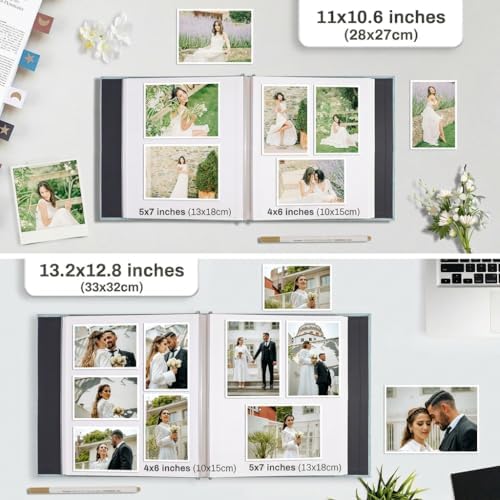 Photo Album Self Adhesive Pages Large 11x10.6 Blue 60 Pages - Image 5