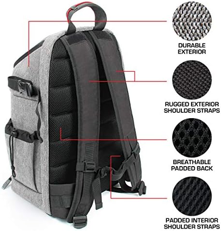 USA Gear DSLR Camera Backpack with Padded Dividers, Tripod Holder, Laptop Compartment, Rain Cover and Accessory Storage Compatible wIth Cameras from Nikon, Canon, Sony, Pentax and More - Image 3