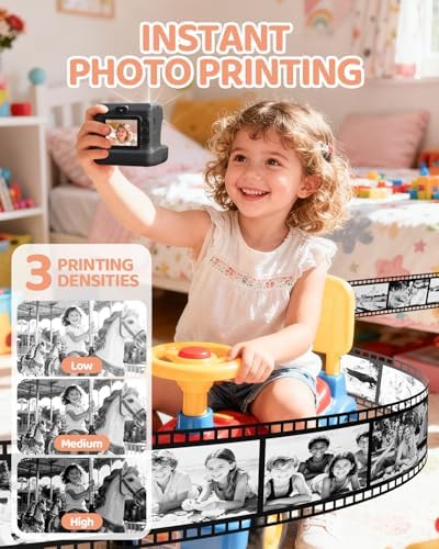 CalineGam Kids Instant Print Camera, 1080P HD Dual Lens with 32GB Card | 2.4" Screen Kids Camera with 3 Paper Rolls, 16X Zoom, Christmas Birthday Gifts for Girls and Boys Age 3-12 - Image 3