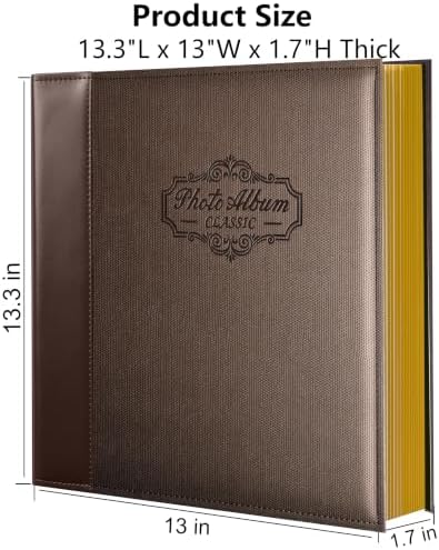 Photo Album Holds 3X5, 4X6, 5X7, 6X8, 8X10 Photos, Leather Cover, Magnetic Self-Stick Page, Hand Made DIY Albums (Dark Brown, Large) - Image 7