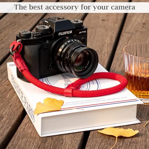 VOVMOEYA Rope Camera Wrist Strap,Camera Hand Strap Compatible with A6400 A6000 A7 IV,for Fujifilm X100V for Nikon Zf Z30 for Canon EOS R6 R7 R8 R10 Camera Wrist Straps for dslr - Red - Image 4