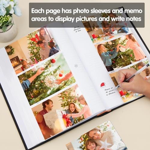 450 Pocket 4x6 Photo Album with Writing Space, Linen Cover, Black - Image 4