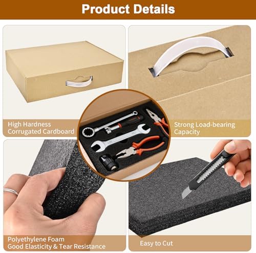 Cardboard Shipping Box with Foam & Anti-Static Bag, UN3481 Label, Secure Mailer Box, 17 x 12 x 4 inch - Protective Packing Case for Laptop Electronics Gun Crafts Tools Drones Camera - Image 4