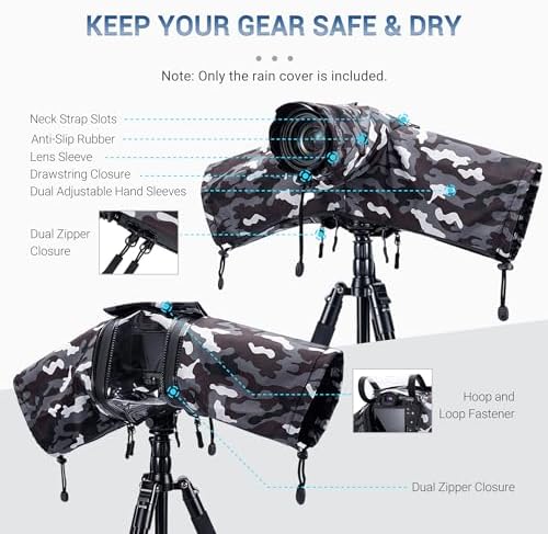 JJC Camera Rain Cover for Camera with Lens Below 9.1”, Nylon Material - Image 3