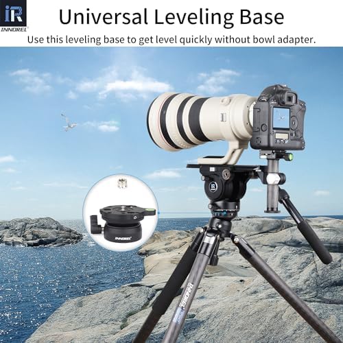 INNOREL Tripod Leveling Base, LB60 Leveling Base Half Ball with Offset Bubble Level and Bubble Level Bag for Canon, Nikon and Other DSLR Cameras with 1/4" Thread, Tripods and Monopods with 3/8" Thread - Image 4