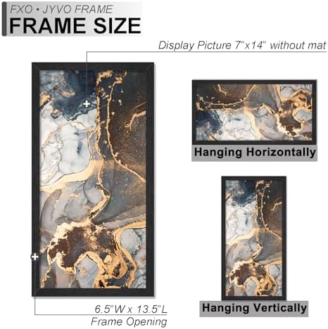 Fxojyvo 7x14 Picture Frame Set of 6 Black Engineered Wood Wall Hanging - Image 4