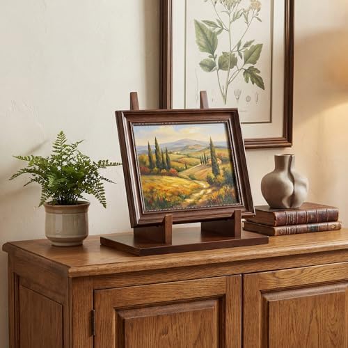 RattanView 1 Pcs Wood Plate Stand for Display 7.8 Inch Plate Holder Display Frame Picture Photo Card Tabletop Decorative Stand - Image 3