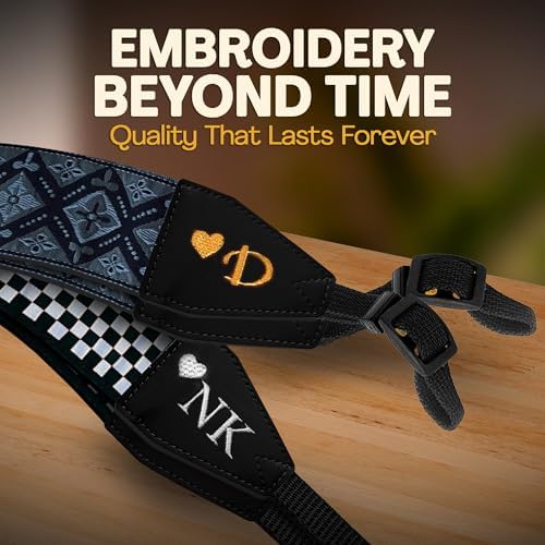 Art Tribute Custom Black Regal Camera Strap - Add Your Text and We Make It Especially For You Get Your Own Personalized Stocking Stuffer & Christmas Gift Camera Strap, No Shipping Cost! - Image 4
