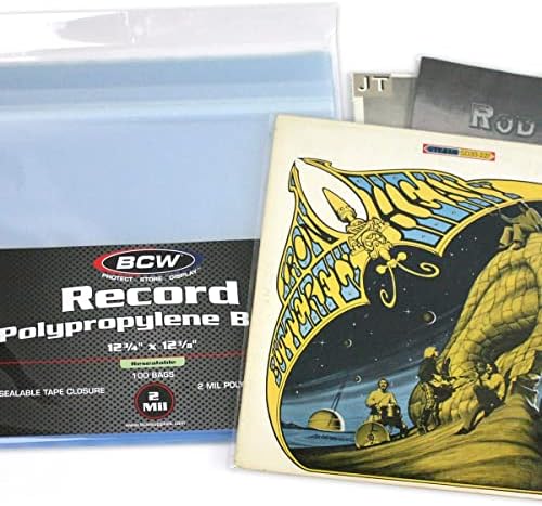 BCW Resealable 12-Inch Vinyl Record Bags - 100 Pack | Archival Safe Polypropylene Sleeves for Single & Double LPs | Acid-Free with Resealable Strip & Flap Record Bag | Record Protective Bags - Image 3