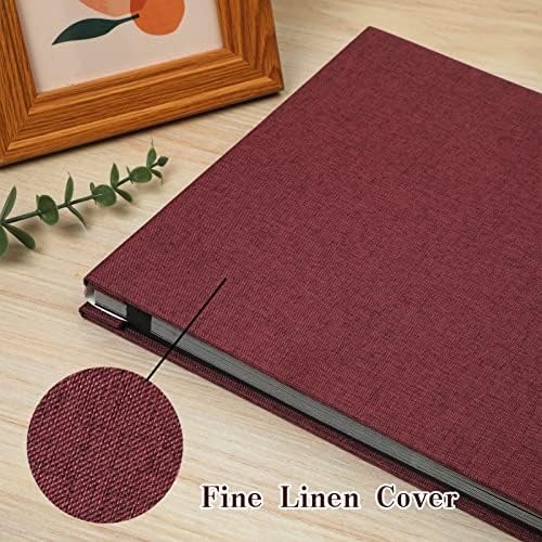 Spbapr Large Photo Album Self Adhesive Linen Cover Magnetic Scrapbook Album DIY Scrap Book 40 Black Sticky Pages for 3x5 4x6 5x7 8x10 Pictures with A Metal Pen - Image 3