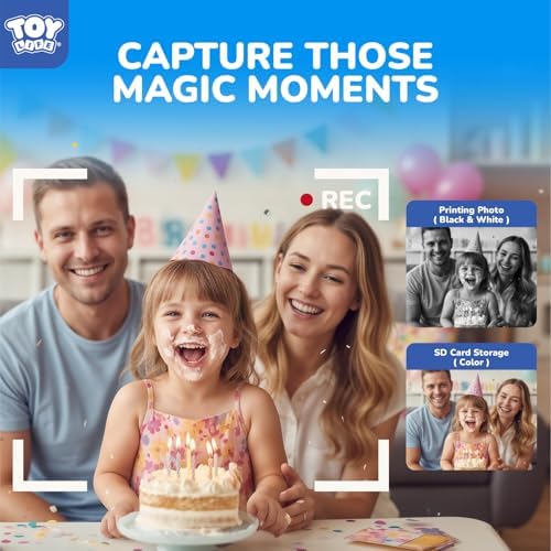 TOY Life Kids Instant Print Camera, 1080P, Ages 3-12, Black - Image 5