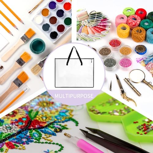 EOOUT 2 Pack 18.5x24.8 Inches Art Portfolio Case, Portfolio Folder for Artwork, Posters Storage Bag with Zipper and Handle Mesh Folder Organizers for Poster, Scrapbook, Keepsake and Bulletin Board - Image 6