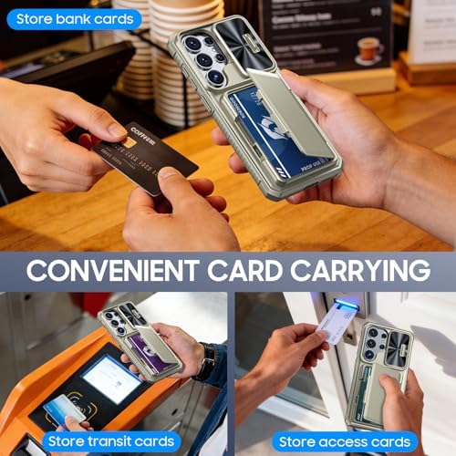 GooseBox for Samsung Galaxy S26 Ultra Case Wallet with RFID [Cards Holder][Camera Cover][Edge Raised] Full Body Shockproof Silicone Protective Phone Case for Galaxy S26 Ultra 2026 (Natural Titanium) - Image 4