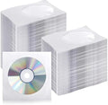 Fasmov 1000 Pack Thick White Paper CD DVD Sleeves Envelope with Clear Window and Flap, Dust Proof Protective Disc Storage for Music, Movies and Home Office by Fasmov