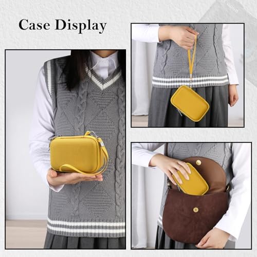 RAIALL Camera Case for Canon PowerShot SX740 HS/ SX730 HS/ SX720 HS/ SX620 HS Digital Camera, 4K Video Camera Hard Carrying Case Protective Travel Bag, Mesh Pocket for Batteries and USB Cable, Yellow - Image 2