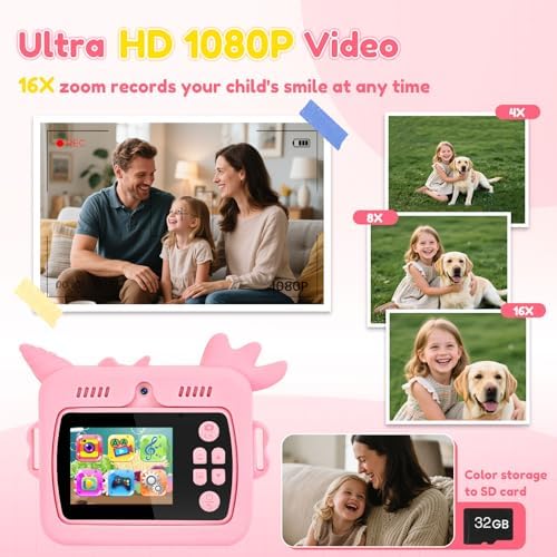 OTJ Kids Camera Instant Print for Girls Boys - Selfie Toddler Digital Toy Camera Gift Set, Christmas Birthday Gifts for 3 4 5 6 7 8 9 10 Years Old Kids - Image 5