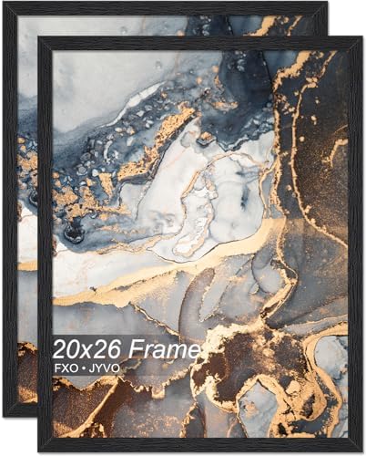 Fxojyvo 20x26 Picture Frame Set of 2 Black Engineered Wood Wall Hanging by Fxojyvo