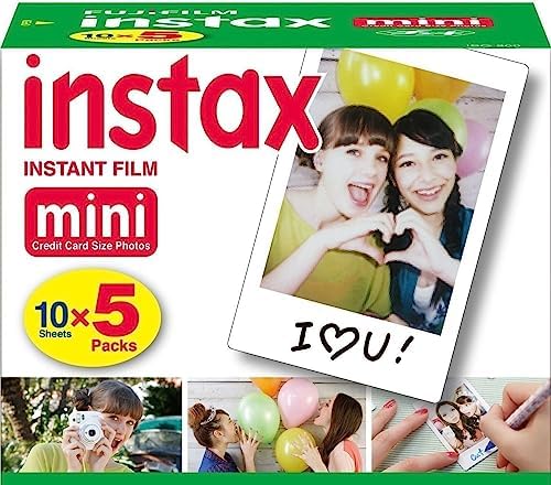 Fujifilm Instax Mini Instant Film, 10 Sheets x 5 Packs (Total 50 Shoots) - Image 2