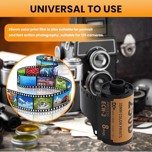 35mm Film Roll, 35mm Color Print Film Wide Exposure Range, ECN 2 Process Colour Print Camera Film for 135 Camera, 8 Sheet, 200-250 - Image 6