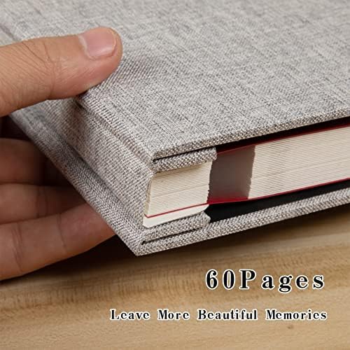 Spbapr Large Photo Album Self Adhesive Linen Cover Magnetic Scrapbook Album DIY Scrap Book 60 Black Sticky Pages for 3x5 4x6 5x7 8x10 Pictures with A Metal Pen - Image 3