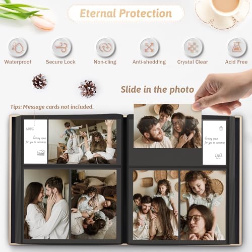 Popotop 4x6 Photo Album Holds 300 Pictures, Vegan Leather Hardcover - Image 3