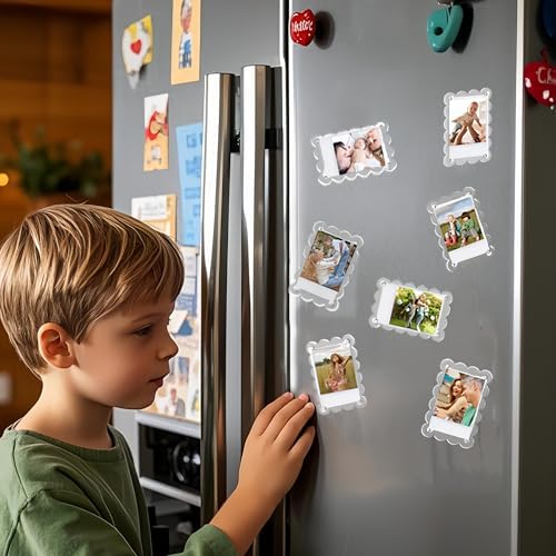 10 Pack 2.36 x 3.54 Inch Acrylic Fridge Magnetic Frame Scalloped, Double Sided Polaroid Frame, Refrigerator Magnet Picture Frame for Fujifilm Instax Mini - Image 7
