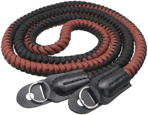 Paracord Camera Strap Long Camera Neck Shoulder Strap for SLR DSLR Digital Mirrorless Cameras 47inch/120cm Black Brown by HITHUT