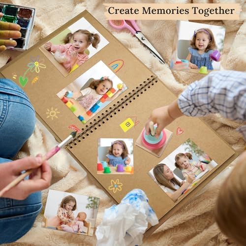 Scrapbook Photo Album 10"x10" 20 Sheets 40 Pages Hardcover Kraft Paper - Image 3