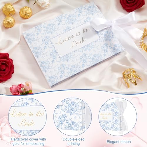 Wedding Guest Book Letters to Bride 8.5x7 Inch,Blue,Classic - Image 2