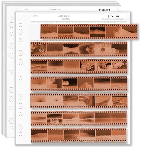 50PCS-YCCLDIPL Archival Storage Sheets 135 35mm Negative Page Preservers, 35mm Film Negative Storage Sheets, Acid-Free Archival Sleeves for Camera Film, Binder-Compatible Protectors for Negatives by YCCLDIPL