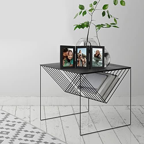 Americanflat 5x7 Hinged Triple Picture Frame - Engineered Wood - Black - Image 4