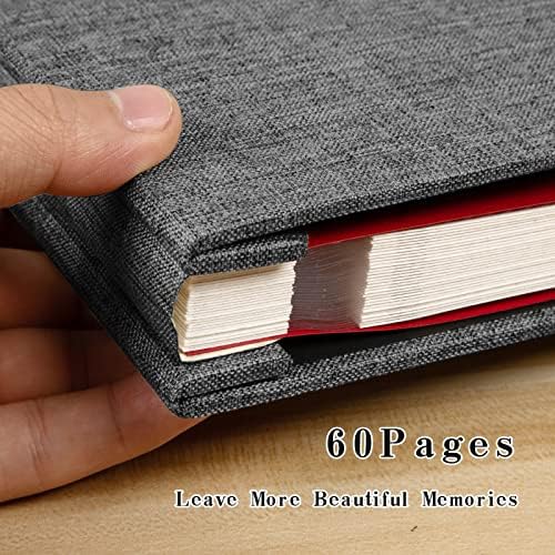 Spbapr Large Photo Album Self Adhesive Linen Cover Magnetic Scrapbook Album DIY Scrap Book 60 Black Sticky Pages for 3x5 4x6 5x7 8x10 Pictures with A Metal Pen - Image 3