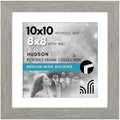 Americanflat 10x10 Picture Frame - Matted to 8x8 - Grey Wood by Americanflat