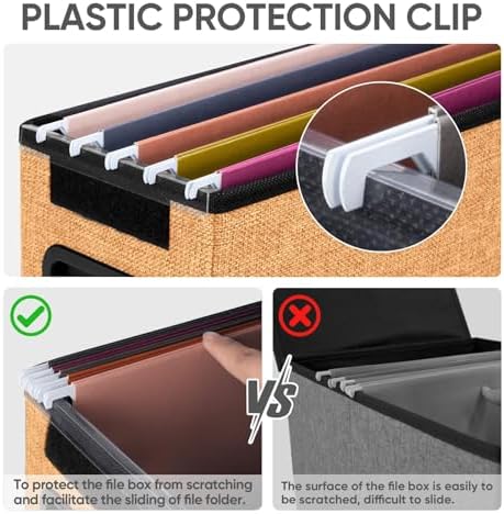 BALEINE File Organizer Box with Lid, Collapsible Hanging File Storage Box - Image 5