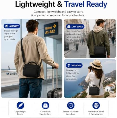 Acuvar Small Camera Bag, Waterproof Crossbody Camera Case with Shoulder Strap for Mirrorless Cameras, Compact Travel Camera Bag Fits Canon Sony Nikon Fujifilm - Image 6