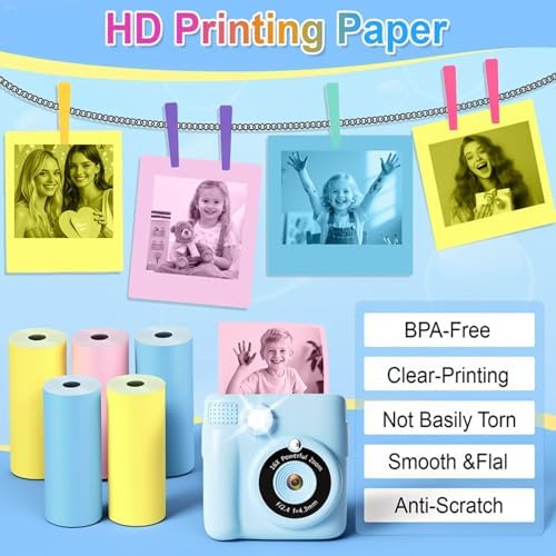 18 Rolls Kids Camera Paper Roll Refill Compatible with Most Instant Print Cameras for Kids BPA Free （2.24"x0.98" ） - Image 6