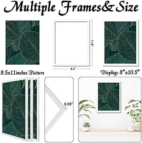White 8.5x11 Picture Frame Set of 3, Lightweight Sturdy Gallery Wall Decor - Image 3