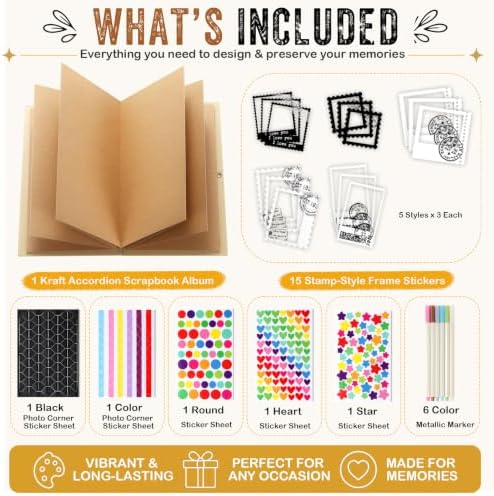 6 x 8 Inch Small Scrapbook Album with Brown Inner Pages - Image 2