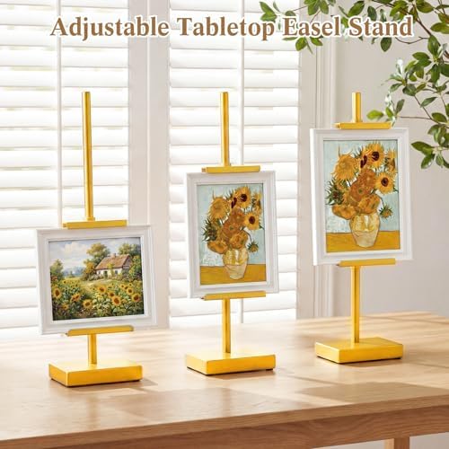 Wenqik 2 Pack Adjustable Tabletop Easel Stand Metal Picture Frame Stand Table Art Easels for Display Adjustable Picture Holder for Photo, Signs, Canvas(Gold,18 Inch) - Image 4