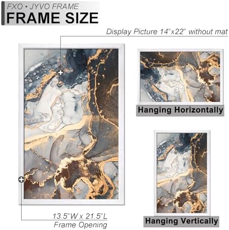 Fxojyvo 14x22 Picture Frame Set of 3 White Engineered Wood Wall Hanging - Image 4